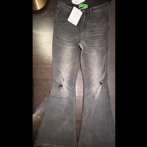 Stylish Gray Boot Cut Jeans